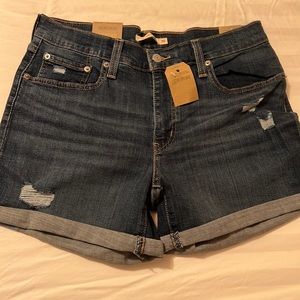 Levi brand women’s denim shorts size 10 dark wash brand new with tags